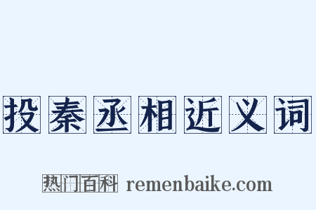 投秦丞相近义词是什么意思的图片